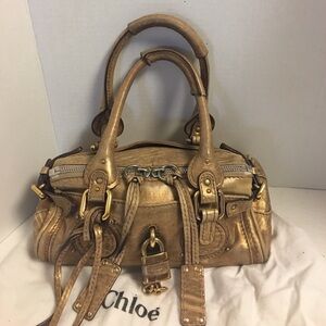 Chloe Metallic Gold Satchel